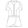 Bluza medicala Lotus Flex, stretch, stil peplum, bleumarin, TRS-NP12
