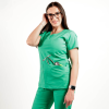 Bluza medicala Lotus Flex, stretch, verde chirurgical deschis, CVC-NP3