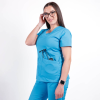 Costum medical Lotus Flex, stretch, albastru deschis, CVC-NP1 CVC-SP2