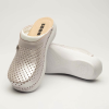 Saboti medicali, unisex, din piele, alb perlat, Leon PU100