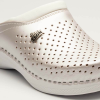 Saboti medicali, unisex, din piele, alb perlat, Leon PU100