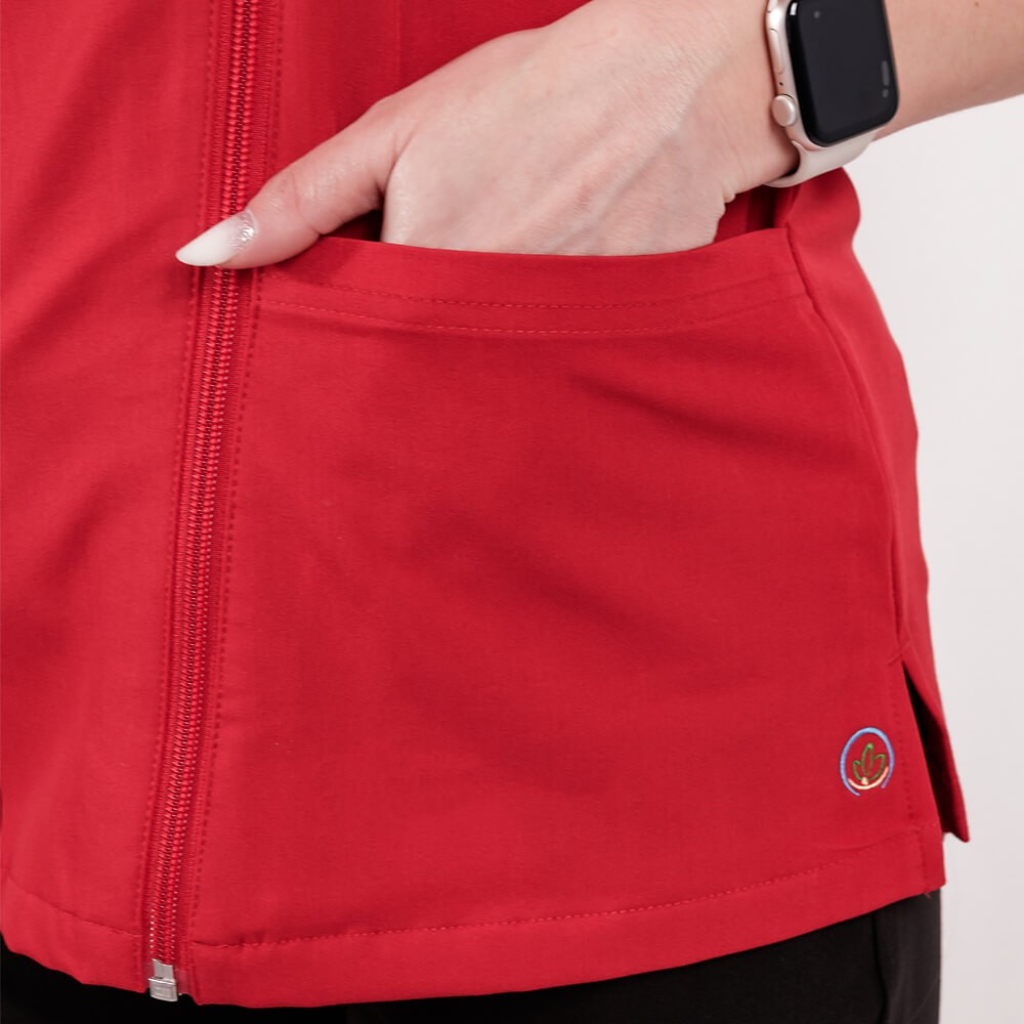 Bluza medicala Lotus Flex, stretch, rosu, TRS-NP11