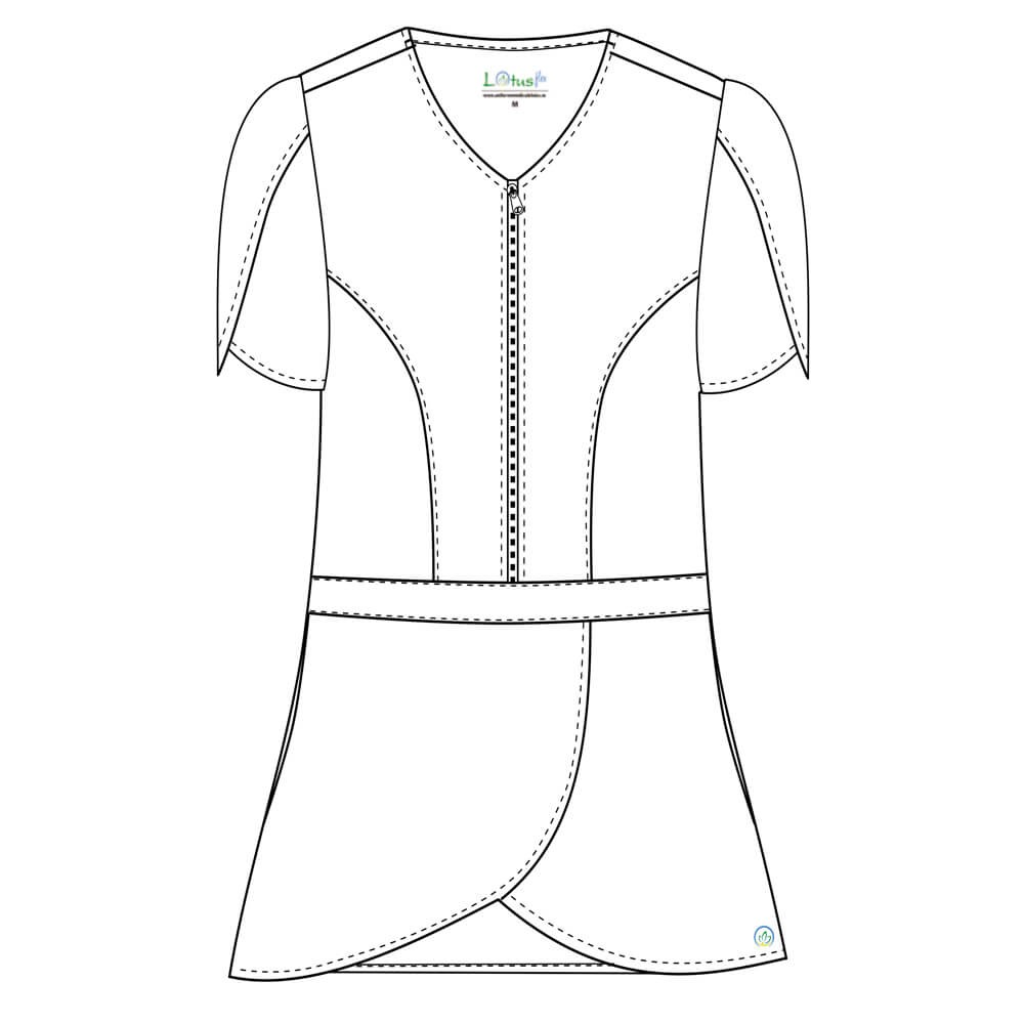 Bluza medicala Lotus Flex, stretch, stil peplum, bleumarin, TRS-NP12