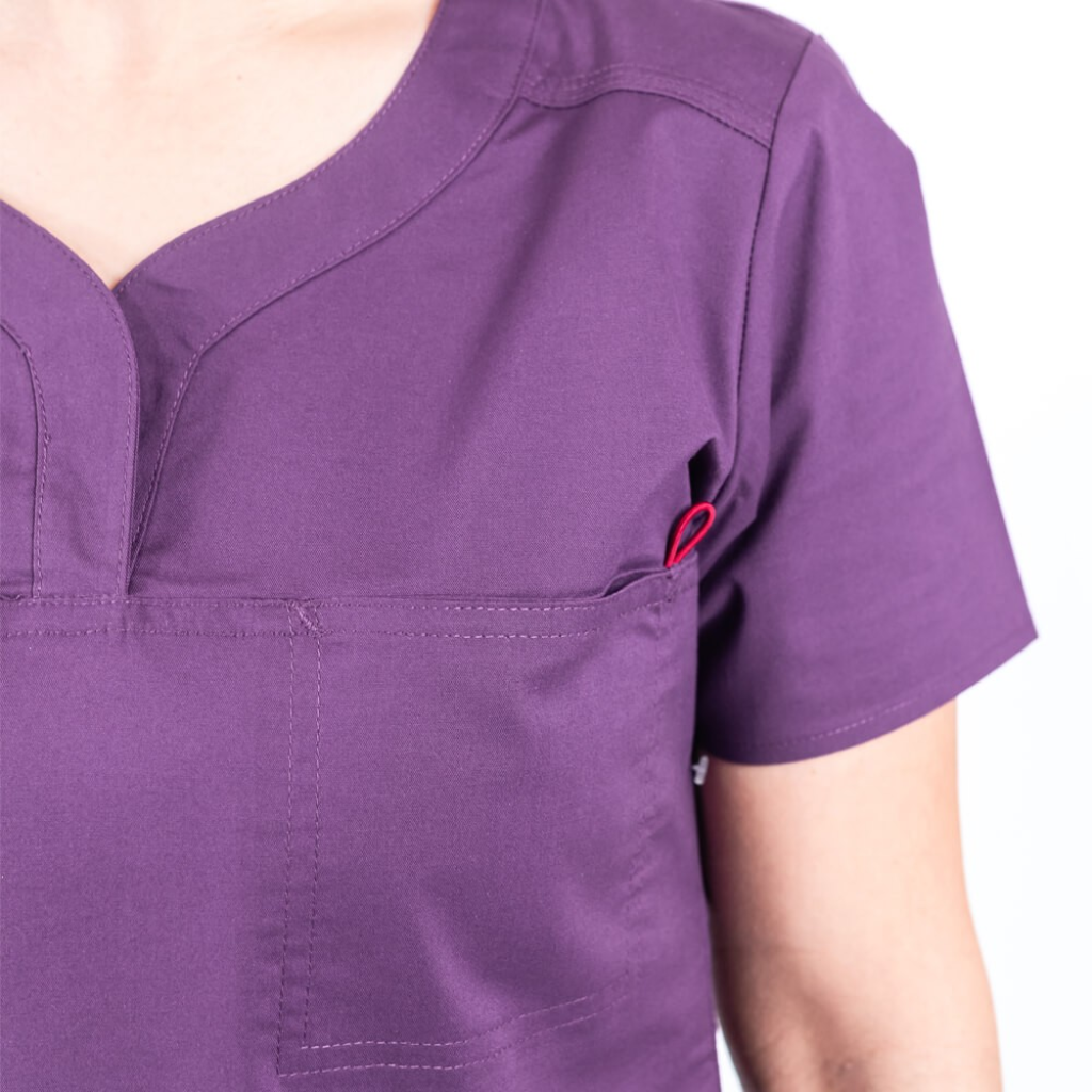 Bluza medicala Lotus Flex, stretch, visiniu, CVC-NP3