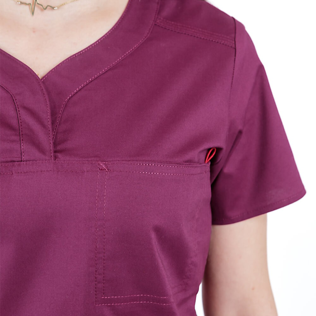 Bluza medicala Lotus Flex, stretch, wine, CVC-NP3