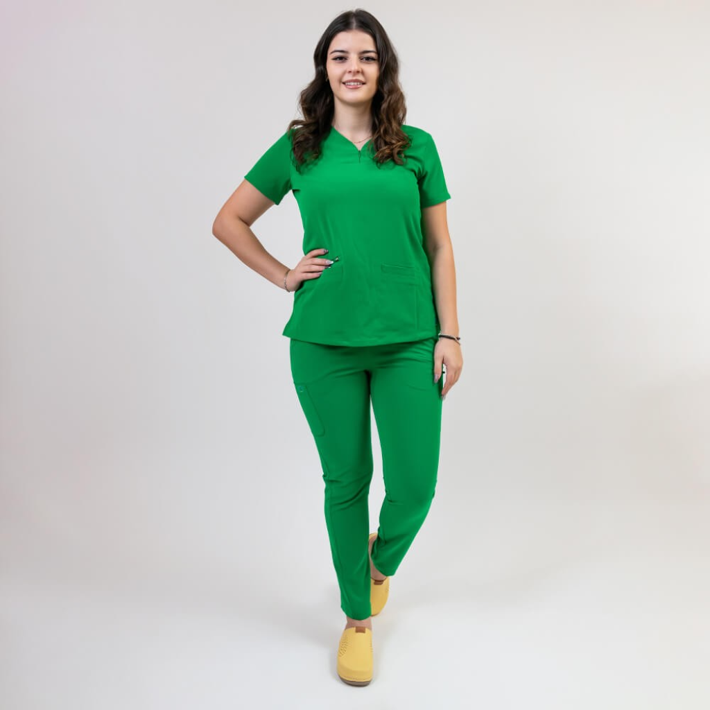 Costum medical Lotus Flex, stretch, verde chirurgical inchis, TS-NP10 TS-SP3