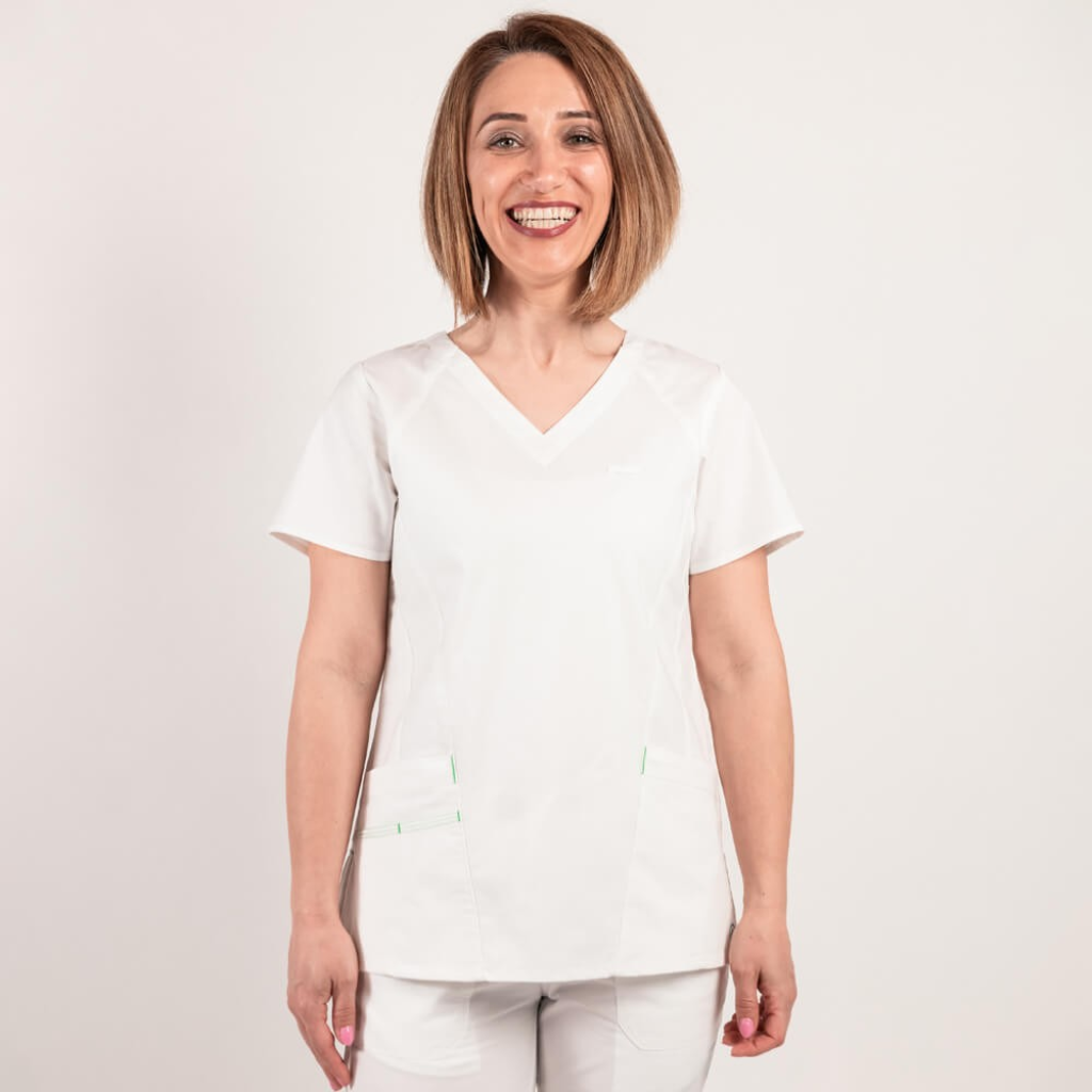 Costum medical Lotus Flex, stretch, alb, CVC-NP4 CVC-SP2