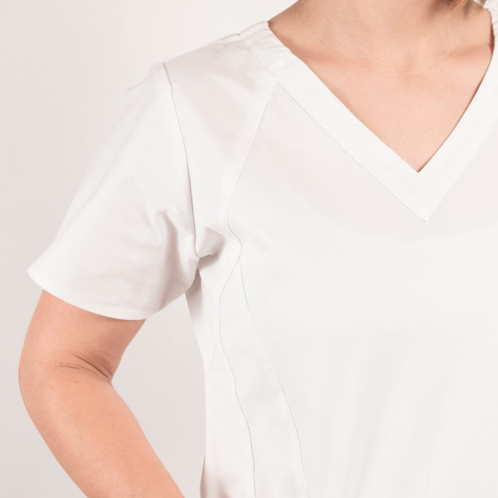Costum medical Lotus Flex, stretch, alb, CVC-NP4 CVC-SP2