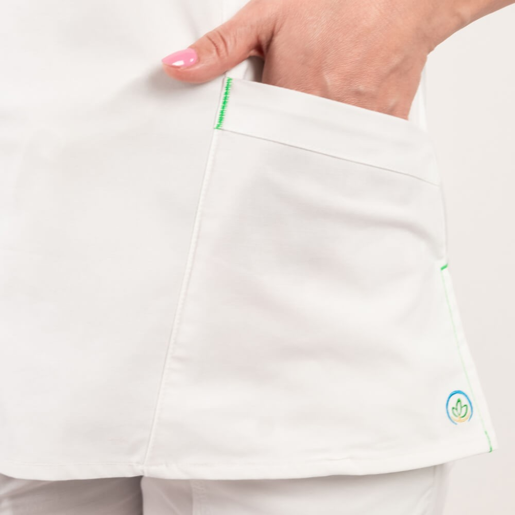 Costum medical Lotus Flex, stretch, alb, CVC-NP4 CVC-SP2