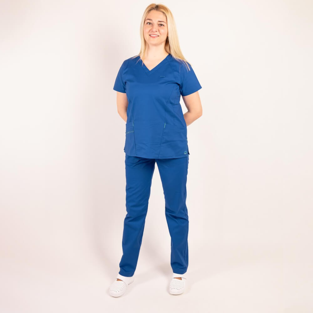 Costum medical Lotus Flex, stretch, albastru royal, CVC-NP4 CVC-SP2