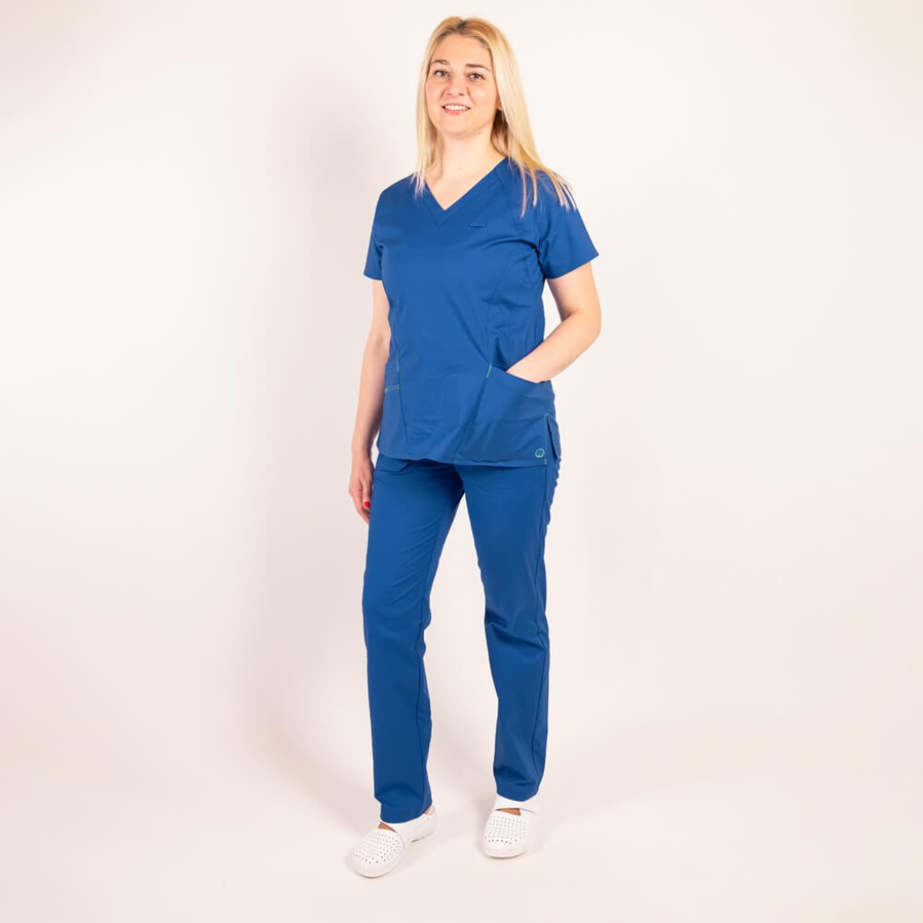 Costum medical Lotus Flex, stretch, albastru royal, CVC-NP4 CVC-SP2
