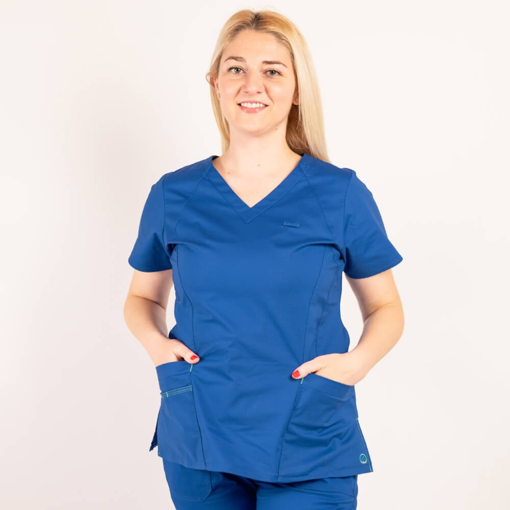 Costum medical Lotus Flex, stretch, albastru royal, CVC-NP4 CVC-SP2