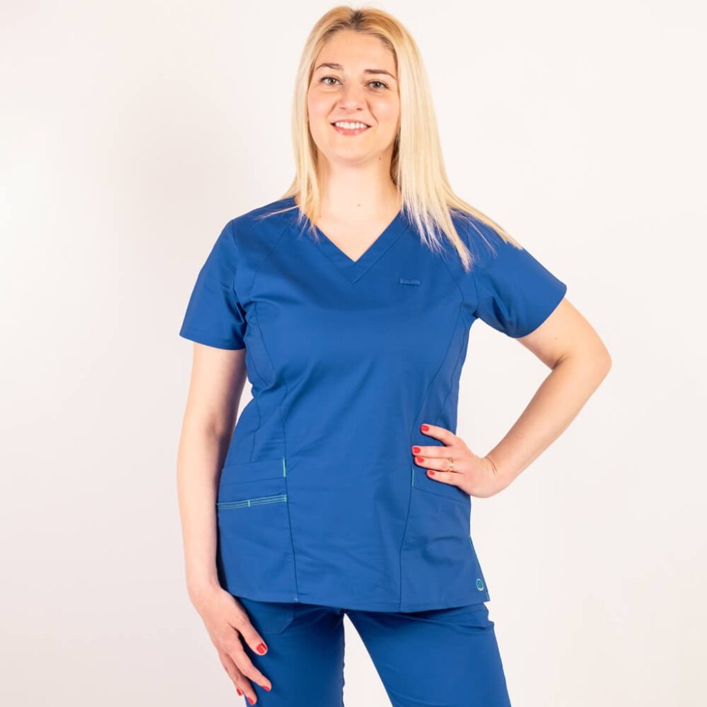 Costum medical Lotus Flex, stretch, albastru royal, CVC-NP4 CVC-SP2