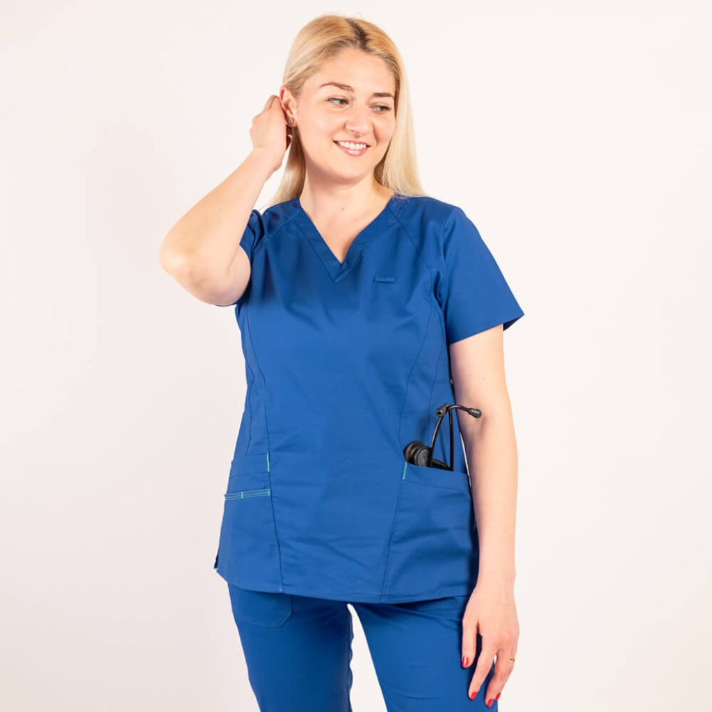 Costum medical Lotus Flex, stretch, albastru royal, CVC-NP4 CVC-SP2