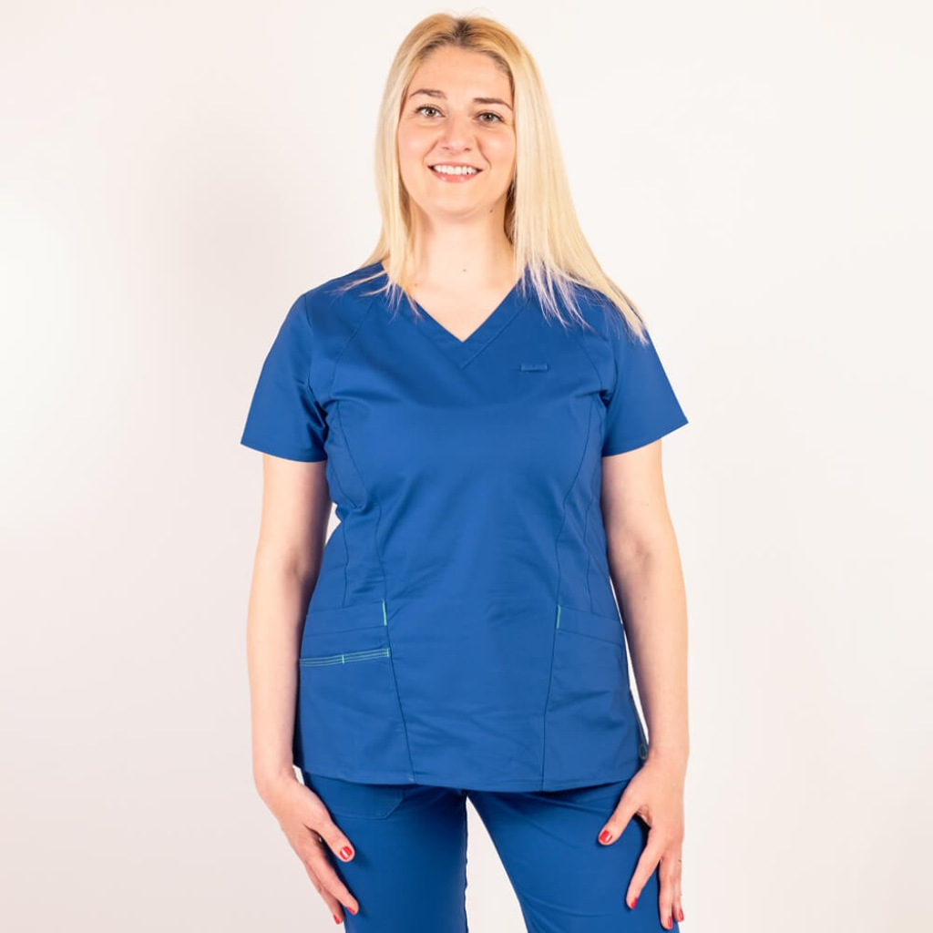 Costum medical Lotus Flex, stretch, albastru royal, CVC-NP4 CVC-SP2