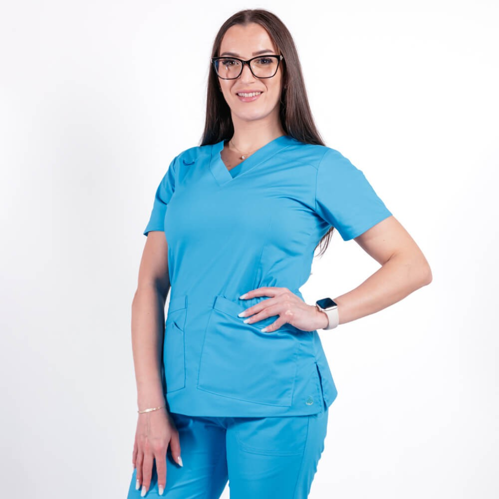 Costum medical Lotus Flex, stretch, albastru deschis, CVC-NP1 CVC-SP2