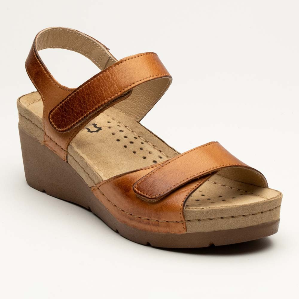 Sandale Leon 1041, din piele, de vara, maro