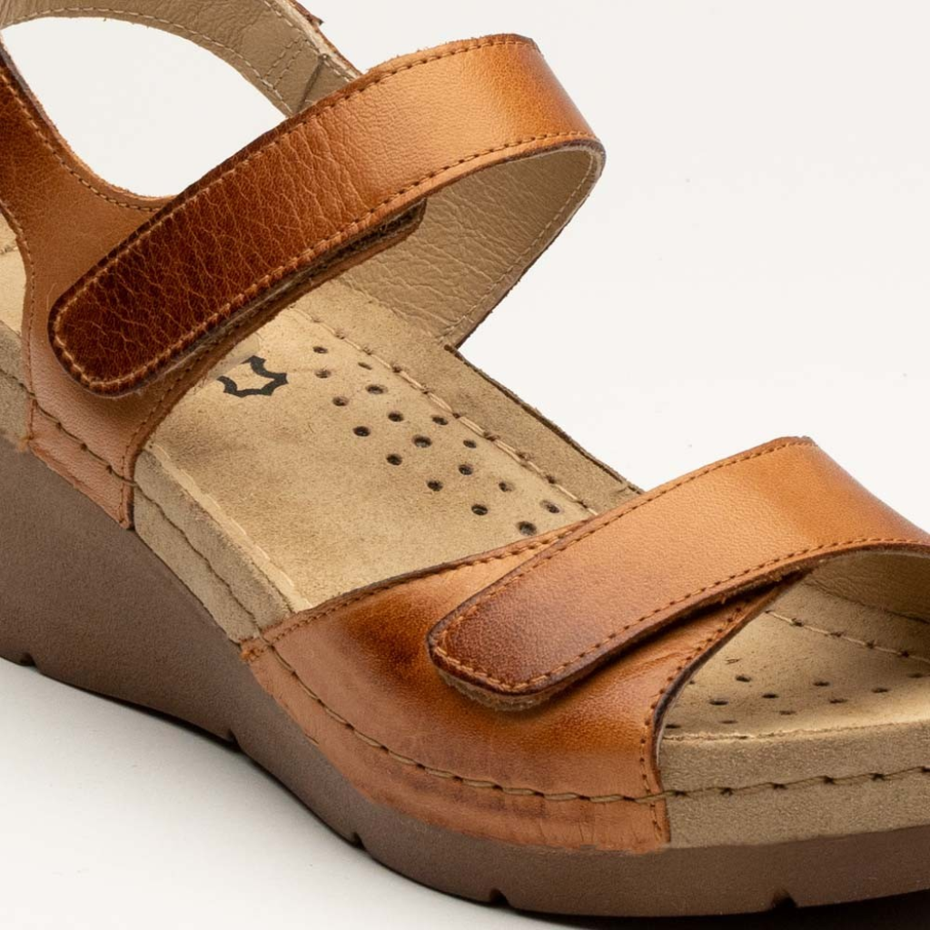 Sandale Leon 1041, din piele, de vara, maro