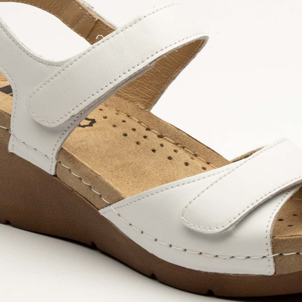 Sandale Leon 1041, din piele, de vara, alb