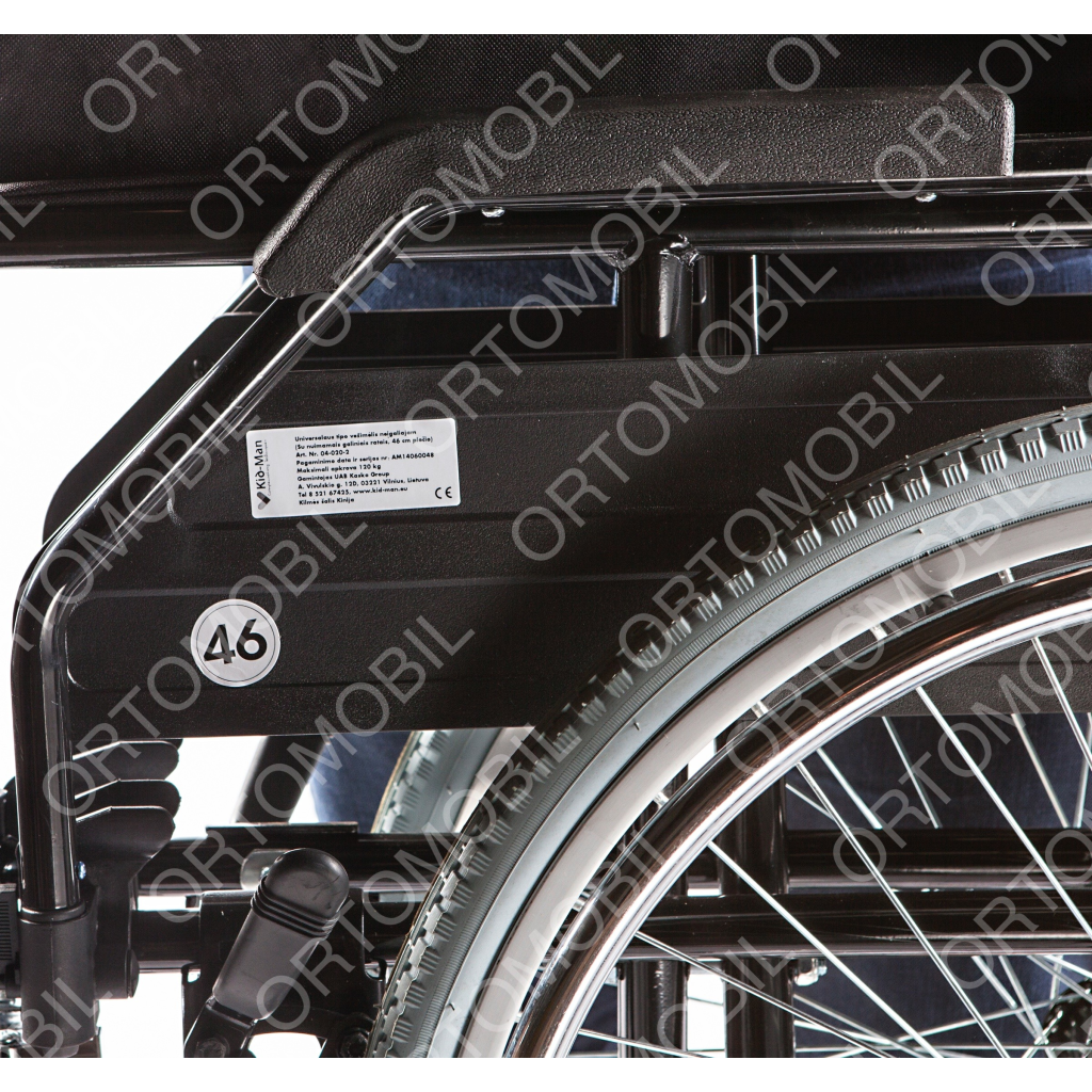 Carucior handicap cu roti pneumatice, pliabil cu detasare rapida a rotilor Ortomobil 040202