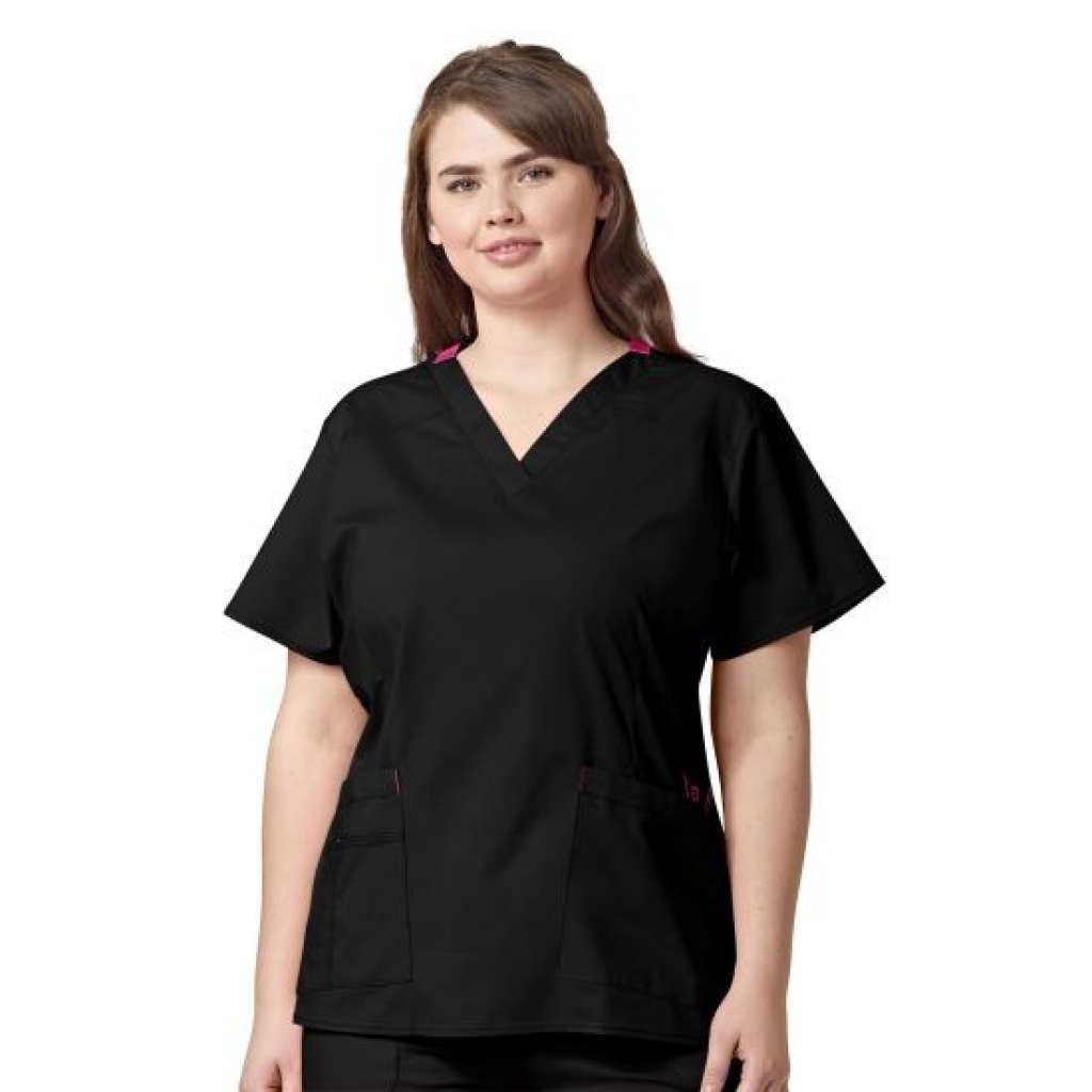 Bluza uniforma medicala, WonderFLEX, 6108-BLK