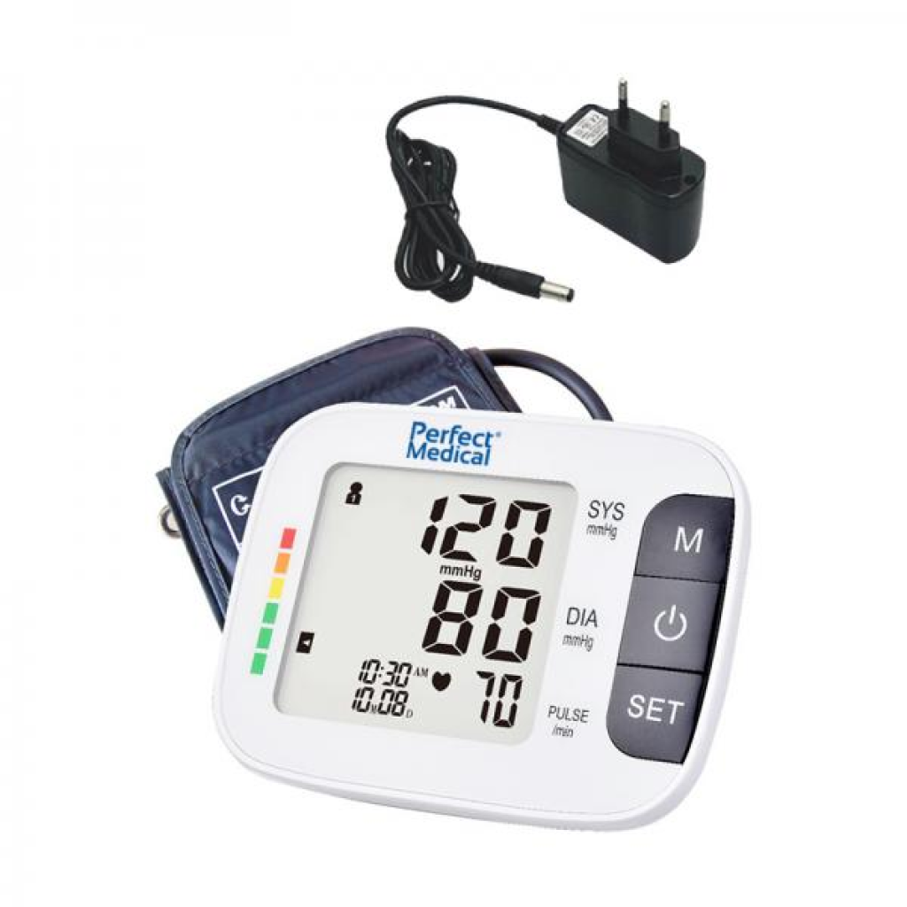 Tensiometru de brat P. Medical® cu adaptor la priza, Senzori de inalta Precizie, Avizat Medical  PM26