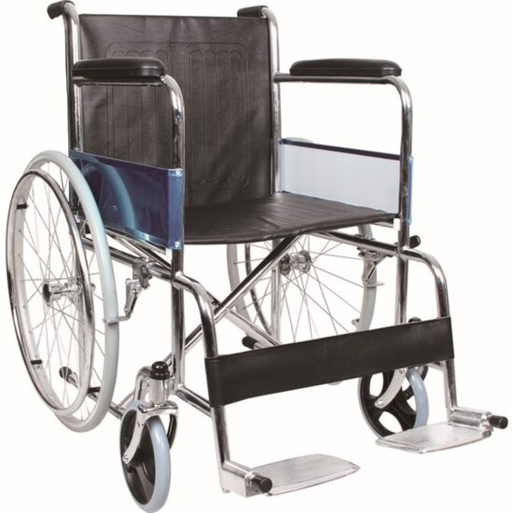 Fotoliu cu rotile, pliabil, 100 kg, suport picioare fix  KY809-46