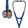 Pachet cardio - Stetoscop Littmann Cardiology IV Bleumarin capsula curcubeu finisaj oglinda 6242 + Borseta stetoscop Cardio Neagra